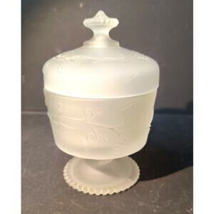 1033.   Avon Frosted Lidded Compote Vintage